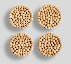 Beaded Coasters - Set of 4