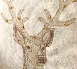 Jingle Stag Embroidered Pillow