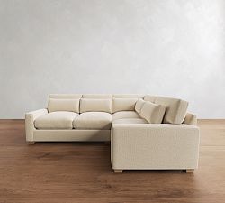 PB Comfort Modern Square Arm Deep Seat 3-Piece Sectional (110")