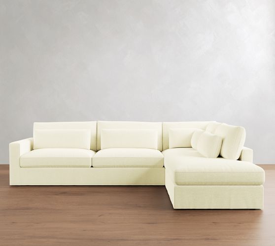 Westwood Square Arm Deep Seat Slipcovered Return Bumper Sectional (122"-134") by Pottery Barn