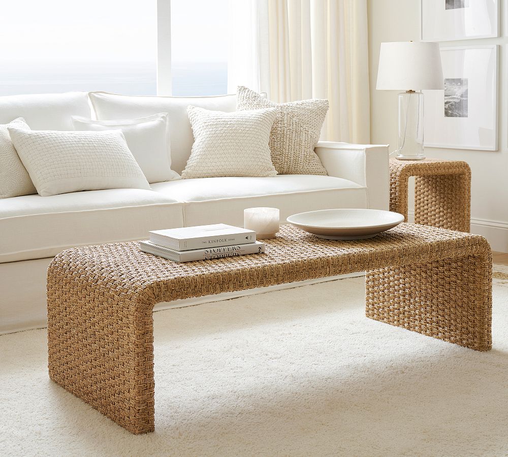 Capitola Rectangular Woven Coffee Table (58") by Pottery Barn
