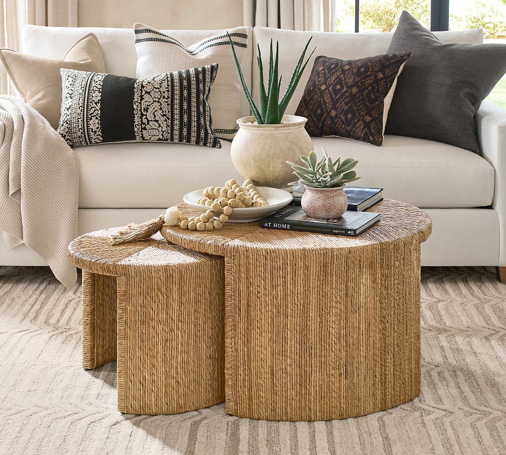 Malibu Round Woven Nesting Coffee Tables by Pottery Barn