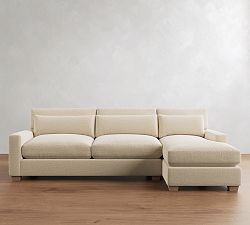 PB Comfort Modern Square Arm Deep Seat Chaise Sectional (100"&ndash;126")