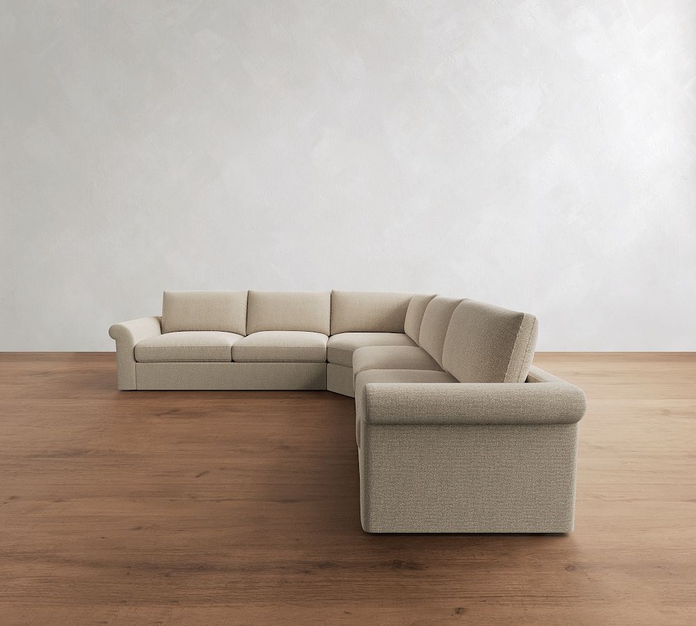 Westwood Roll Arm 3-Piece L-Shaped Wedge Sectional (131") by Pottery Barn