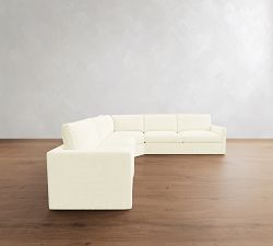 Westwood Slim Arm Slipcovered 3-Piece L-Shaped Wedge Sectional (125")