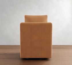 Ayden Square Arm Leather Swivel Glider