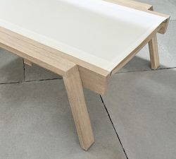 Indio Eucalyptus &amp; Mesh Stackable Outdoor Single Chaise Lounge, Set of 2