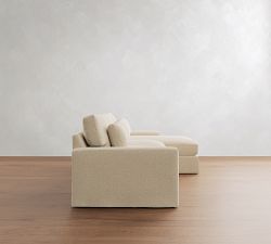 PB Comfort Modern Deep Square Arm Slipcovered Chaise Sectional (100"-126")