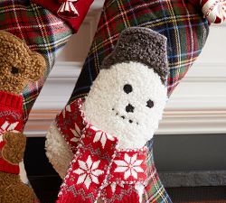 Plaid Teddy Icon Stocking
