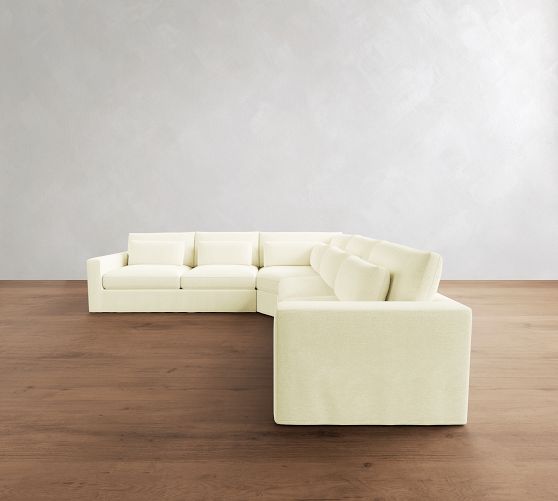 Westwood Square Arm Deep Seat Slipcovered 3-Piece L-Shaped Wedge Sectional (133") by Pottery Barn
