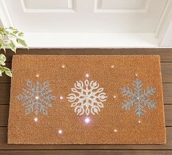 Metallic Snowflake Light Up Doormat