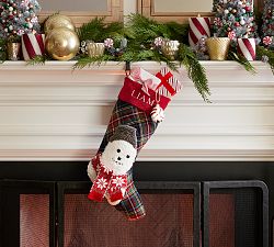 Plaid Teddy Icon Stocking