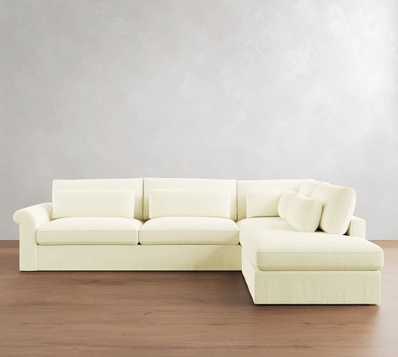 Westwood Roll Arm Deep Seat Slipcovered Return Bumper Sectional (125"-137") by Pottery Barn