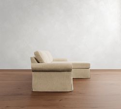 Buchanan Roll Arm Slipcovered Reversible Chaise Sectional (87")