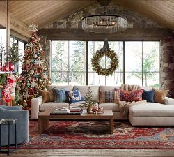 Faux Lit Burlap Potted Pine Tree