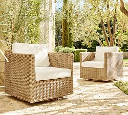 Huntington Slim Square Arm Swivel Outdoor Lounge Chair