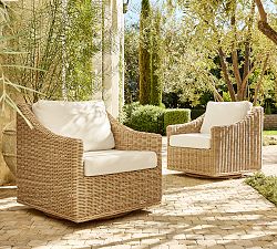 Huntington Slim Slope Arm Swivel Outdoor Lounge Chair
