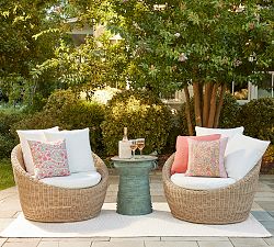 Huntington Wicker Swivel Papasan Outdoor Lounge Chair