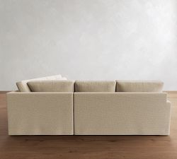 PB Comfort Modern Deep Square Arm Slipcovered 3-Piece L-Shaped Sectional (110")