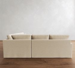 PB Comfort Modern Deep Square Arm Slipcovered 3-Piece Sectional (110")