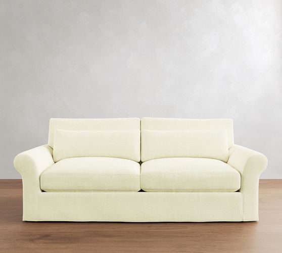 PB Comfort Modern Roll Arm Deep Seat Slipcovered Sofa (67"-122") by Pottery Barn