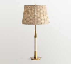 Reese Rattan Table Lamp (18")
