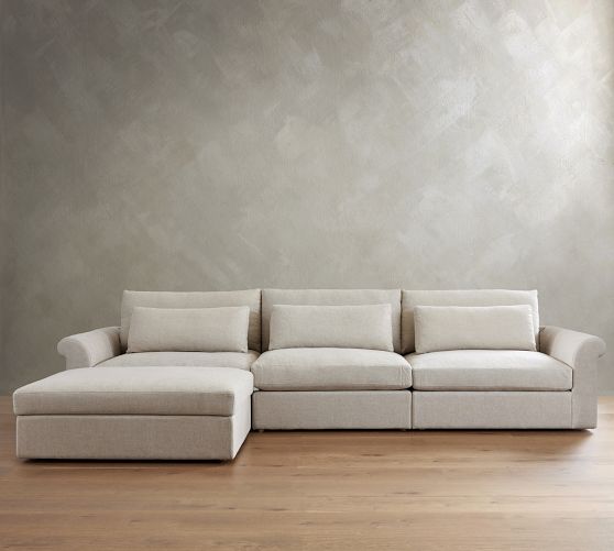 Westwood Roll Arm Deep Seat Modular Chaise Sectional (148") by Pottery Barn