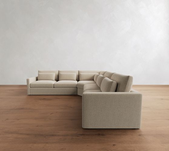Westwood Slim Arm Deep Seat 3-Piece L-Shaped Wedge Sectional (130") by Pottery Barn
