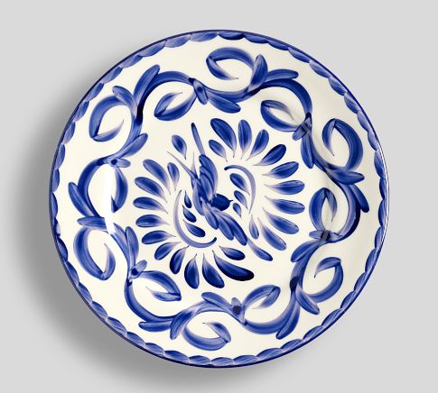 Puebla Porcelain Charger Plates, Set of 4 - Blue/White