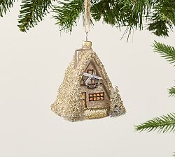Gold Glitter House Ornament