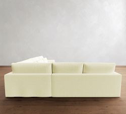 Westwood Slim Arm Deep Seat Slipcovered 3-Piece L-Shaped Wedge Sectional (130")