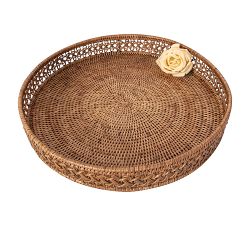Tava Braided Rattan Round Tray