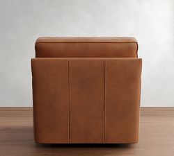 Buchanan Square Arm Leather Swivel Chair