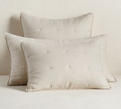 European Flax Linen Tufted Waffle Comforter Sham