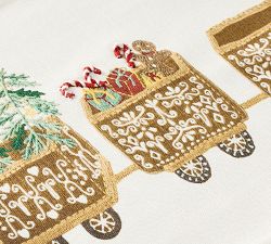 Gingerbread Train Embroidered Table Runner