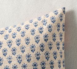 Poppy Vintage Floral Reversible Pillow