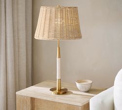 Reese Rattan Table Lamp (18")