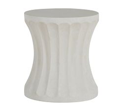 Lesley Cast Stone Round Outdoor End Table (18")