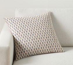 Poppy Vintage Floral Reversible Pillow