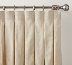 Belgian Flax Linen Inverted Box Pleat Blackout Curtain