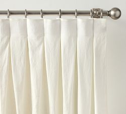 Belgian Flax Linen Inverted Box Pleat Blackout Curtain