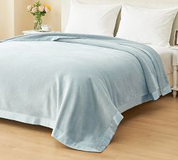 Maizy Silk Fleece Blanket With Satin Border