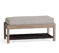 Open Box: Lucy Mango Wood &amp; Steel Storage Bench (39.25") - Seadrift, Black Metal