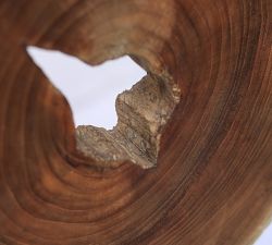 Teak Handcrafted Slice on Stand Decorative Object