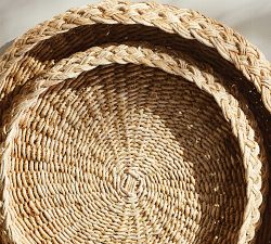French Braided Handwoven Trays, Set of 2