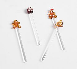 Gingerbread Icon Stir Sticks - Mixed Set of 4
