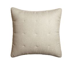 Open Box: European Flax Linen Tufted Waffle Comforter Shams, Euro, Set of 3 - Dark Flax