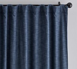 Open Box: Seaton Textured Cotton Blackout Curtain, 50"W x 84"L - Midnight