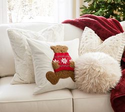 St. Jude Teddy Bear with Sweater Pillow Cover