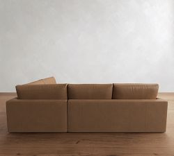 Westwood Slim Arm Leather 3-Piece Wedge Sectional (125")